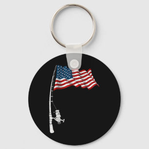 Chaveiro Cana de Pesca Vintage Bandeira Americana Piada Pes