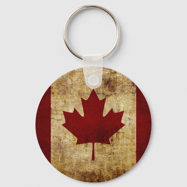 Chaveiro Canadá / bandeira desgastada (Frente)