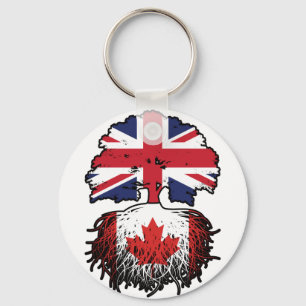 Chaveiro Canadá canadiano British Tree Roots Flag