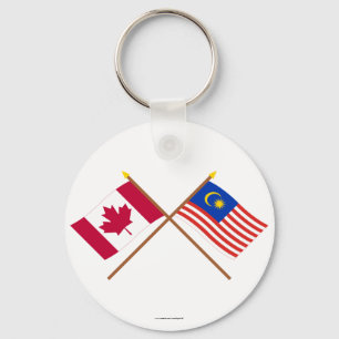 Chaveiro Canadá e bandeiras cruzadas Malaysia