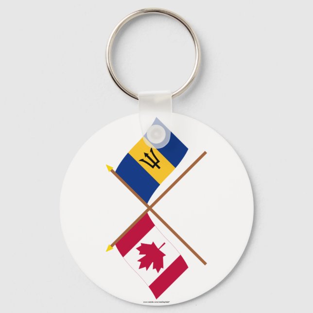 Chaveiro Canadá e Barbados cruzaram os sinalizadores (Frente)