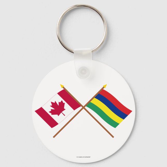Chaveiro Canadá e Ilhas Maurícias Cruzadas (Frente)