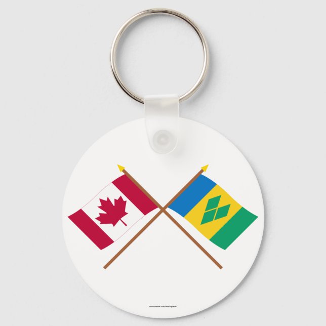 Chaveiro Canadá e Ruas Vincent Crossed Flags (Frente)