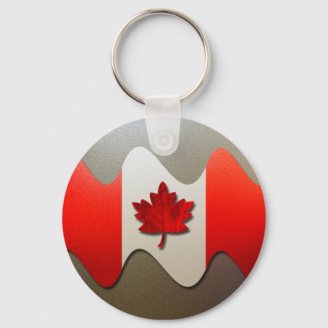 Chaveiro Canada Flag-Chrome por Shirley Taylor (Frente)