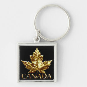 Chaveiro Canadá Souvenir Key Chain Dourado Chrome Maple Fo