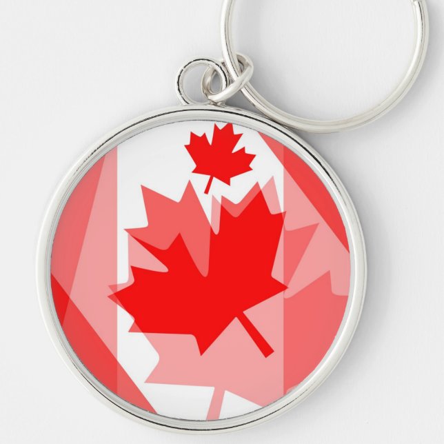 Chaveiro Canadiano vermelho Maple Leaf Layout Estilo CANADÁ (Frente)