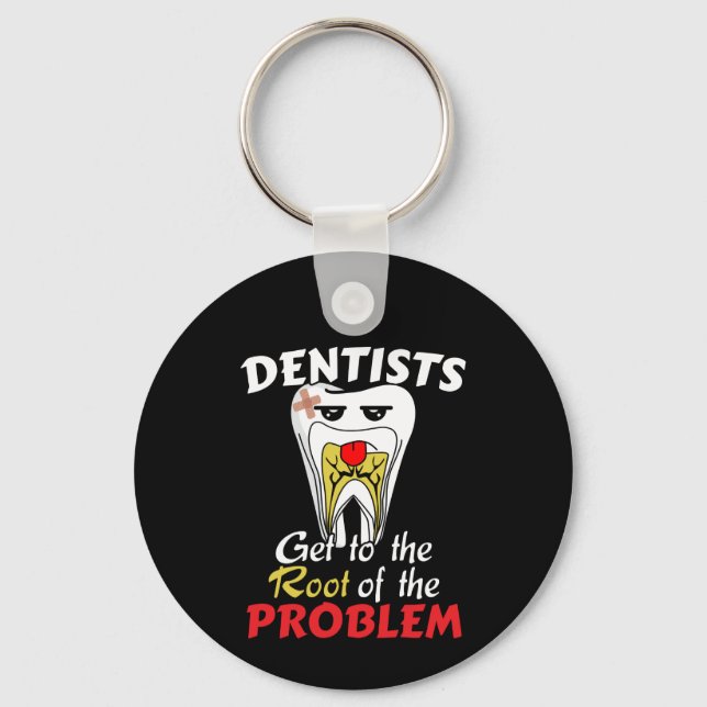 Chaveiro Canal Radicular de Dentista - Piada Divertida de C (Frente)