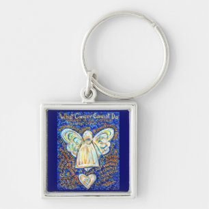Chaveiro Cancer Azul + Dourado Não Pode Aninhar a Cadeia d