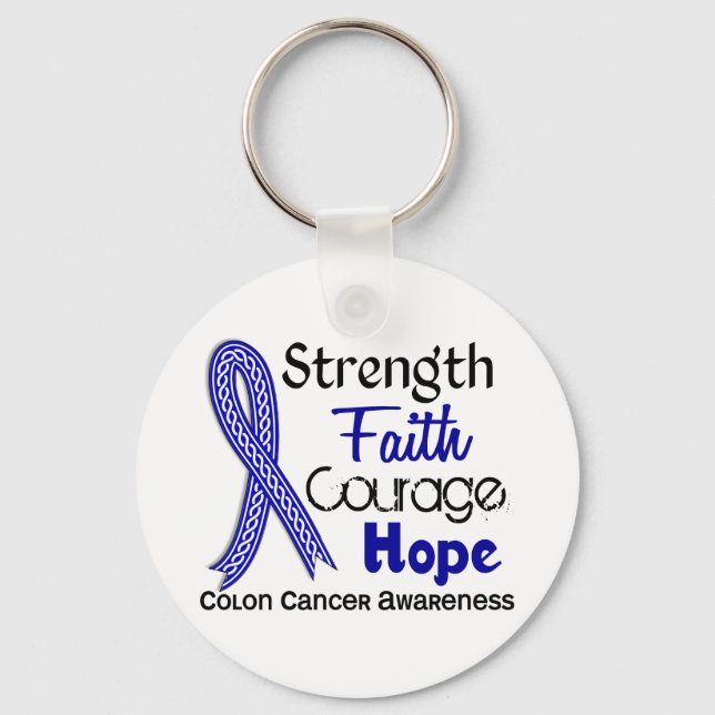 Chaveiro Cancer Celta Faith Hope Colon Resistência da Fita (Frente)
