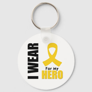 Chaveiro Cancer da infância eu visto a fita do ouro para