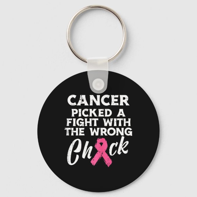 Chaveiro Cancer Da Mama Escolheu Uma Consciência Errada Do  (Frente)