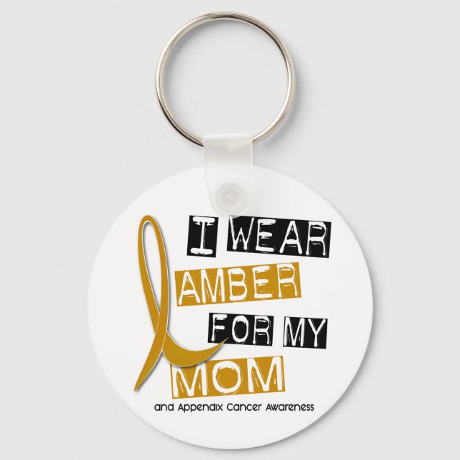 Chaveiro CANCER DE APÊNDICE Visto Amber Para A Minha Mãe 37 (Frente)