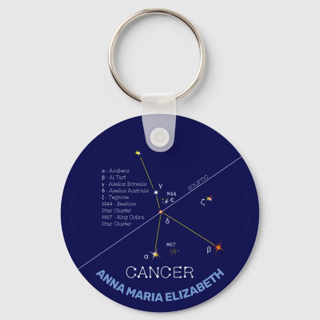 Chaveiro Cancer de constelação Zodiac (Frente)