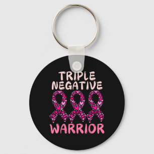 Chaveiro Câncer de Mama com fita Triple Negative warriornk