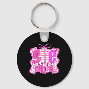 Chaveiro Cancer de peito Guerreira Coquette Fita Rosa Fita