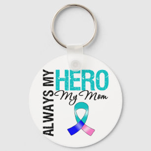 Chaveiro Cancer de tireoide SEMPRE MEU HERÓI MEU MÃE