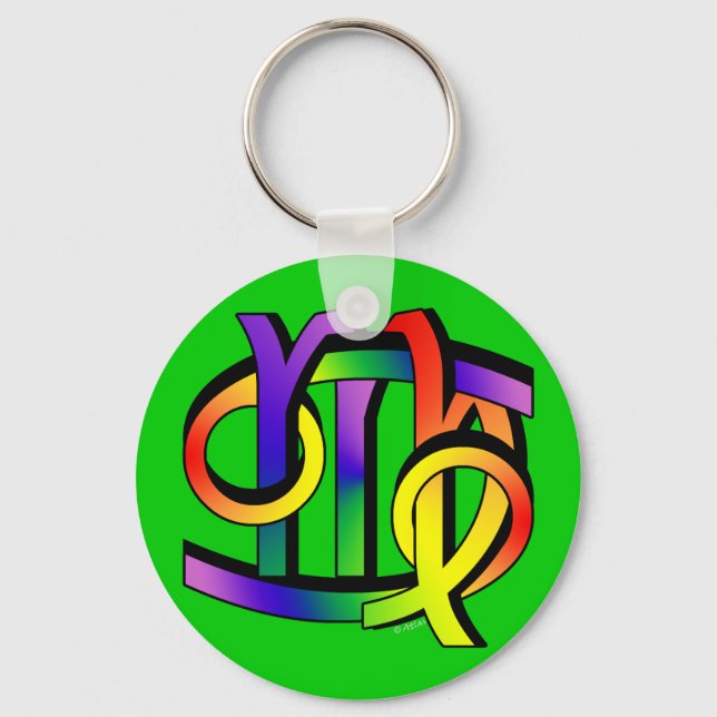 Chaveiro Cancer e Virgo GLBT (Frente)