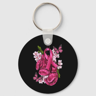 Chaveiro Cancer Mama Consciência Rosa Boxas Luvas Rosa Ri