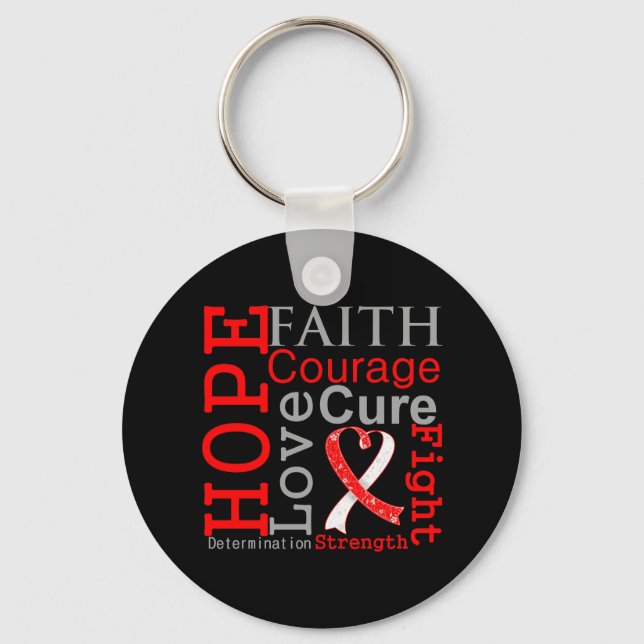 Chaveiro Cancer Oral Hope Faith Motto (Frente)