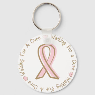 Chaveiro Cancro da mama cor-de-rosa da fita que anda para