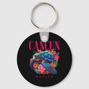 Chaveiro Cancun México Floral Praia Tartaruga Lembrança 