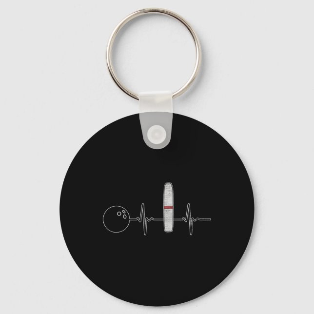 Chaveiro Candlepin Boliche Engraçada Heartbeat Bowler (Frente)
