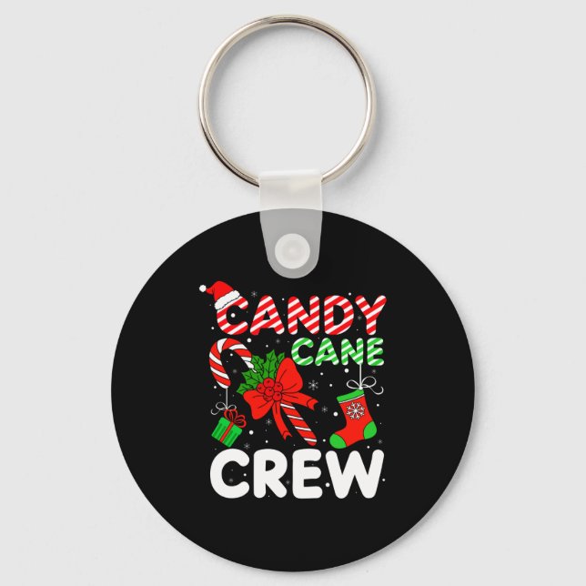 Chaveiro Candy Cane Crew Christmas Funny Xmas Matching Fami (Frente)