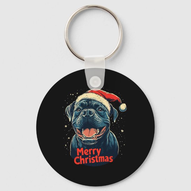 Chaveiro Cane Corso Santa Hat Feliz Natal Xmas Amor (Frente)