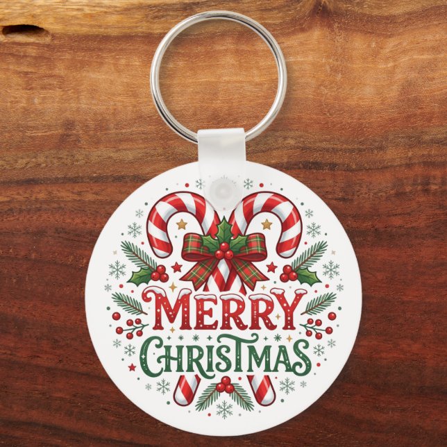 Chaveiro Cane de Açúcar Feliz Natal  (Verso)