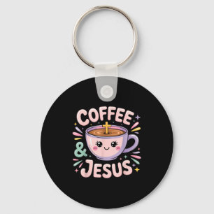 Chaveiro Caneca da Fé Cristã Café & Jesus Cruz