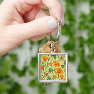 Chaveiro Canecas da Califórnia e mariposas no orvalho