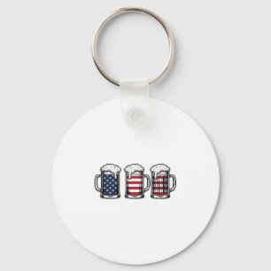 Chaveiro Canecas de Cerveja Patrióticas Design de Camiseta