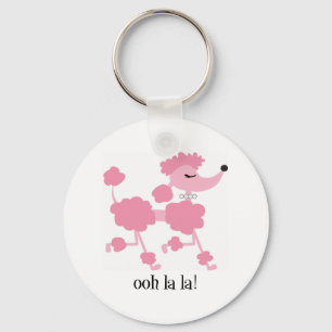 Chaveiro caniche cor-de-rosa