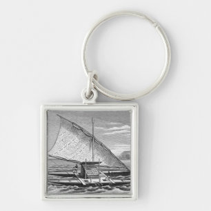 Chaveiro Canoa dobro do Fijian da história de