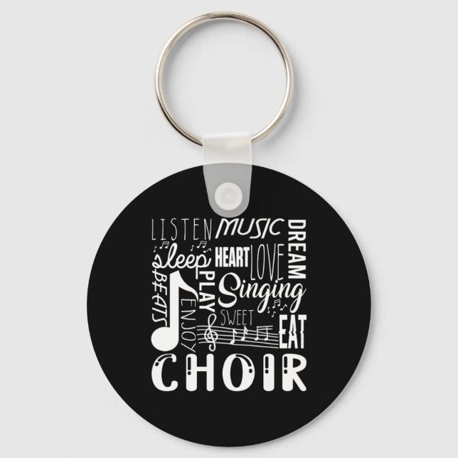 Chaveiro Cantando Coro Chorus Choral Music Notes Clef Gift (Frente)