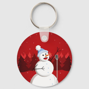 Chaveiro Cantando Snowman Red Christmas