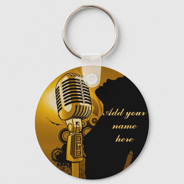 Chaveiro Cantor Eu Sou, Dourado_ (Frente)