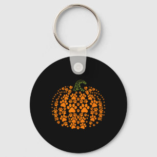 Chaveiro Cão-Abóbora-Pata-Pata Imprime Pet Halloween