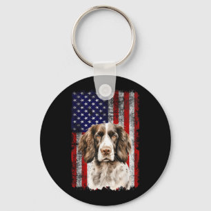 Chaveiro Cão Amante do English Springer Spaniel Bandeira do