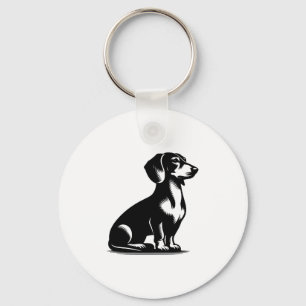 Chaveiro Cão Caçador Clássico Cópia de Desenho de Dachshund