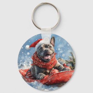 Chaveiro Cão Corso em Trenó Deixe Nevar Natal