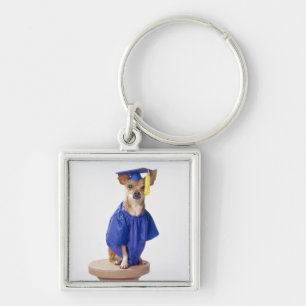 Chaveiro Cão da chihuahua que veste o uniforme da