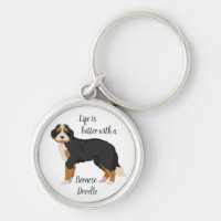 Cão da Montanha Bernese Poodle mistura Chaveiro. B