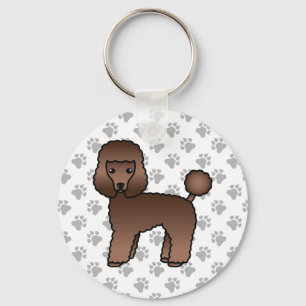 Chaveiro Cão de Cartoon Marrom de Poodle