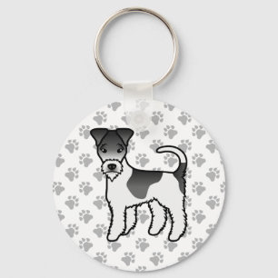 Chaveiro Cão De Cartoon Preto-E-Branco De Raposa Terrier