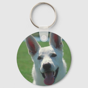 Chaveiro Cão de german shepherd branco
