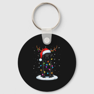 Chaveiro Cão de Natal Labrador Preto Luzes de Rena P