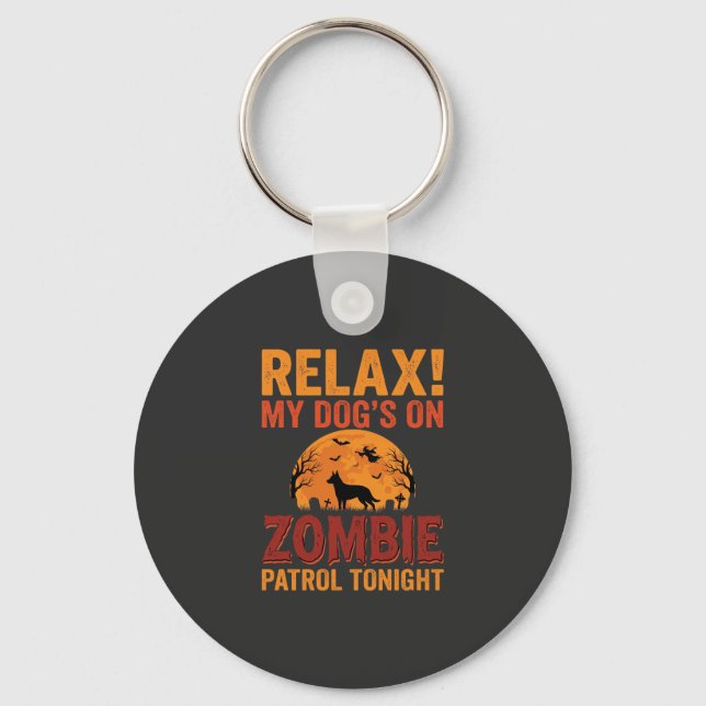Chaveiro Cão de Patrulha Zumbi Halloween (Frente)