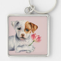 Cão doce do pitbull que guardara a pintura
