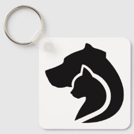 Chaveiro Cão e Gato Pretos e Brancos